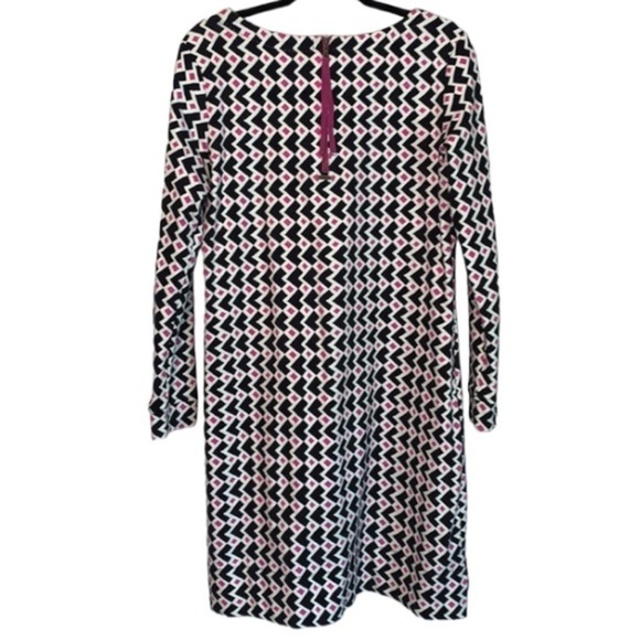 NWOT Hatley of London Black White Pink Geometric Dress Size Large Long Sleeve - Picture 8 of 13
